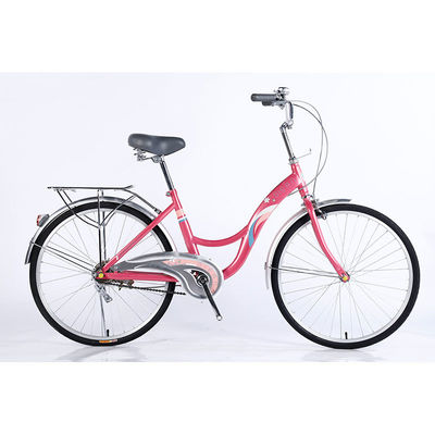 24 Ατσάλινο πλαίσιο Single Speed Ladies Bike Πολεμικό ποδήλατο με μπροστινό και πίσω τροχό δίσκο φρένο