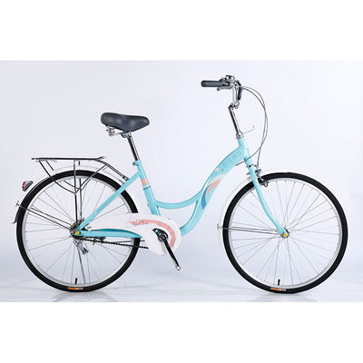 24 Ατσάλινο πλαίσιο Single Speed Ladies Bike Πολεμικό ποδήλατο με μπροστινό και πίσω τροχό δίσκο φρένο
