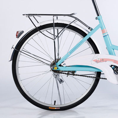 24 Ατσάλινο πλαίσιο Single Speed Ladies Bike Πολεμικό ποδήλατο με μπροστινό και πίσω τροχό δίσκο φρένο