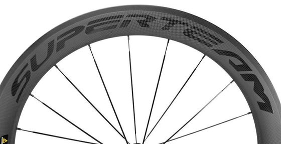Προσαρμόσιμες 45mm Carbon Fiber Οδικές ρόδες ποδηλάτου 700c 20 24h R13 Hub Carbon Wheels